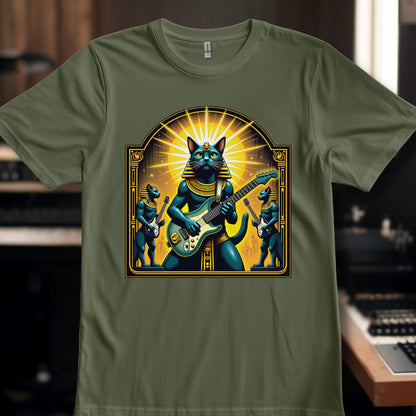 Teal Blue Egyptian Cat Guitarist