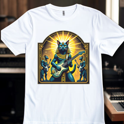 Teal Blue Egyptian Cat Guitarist