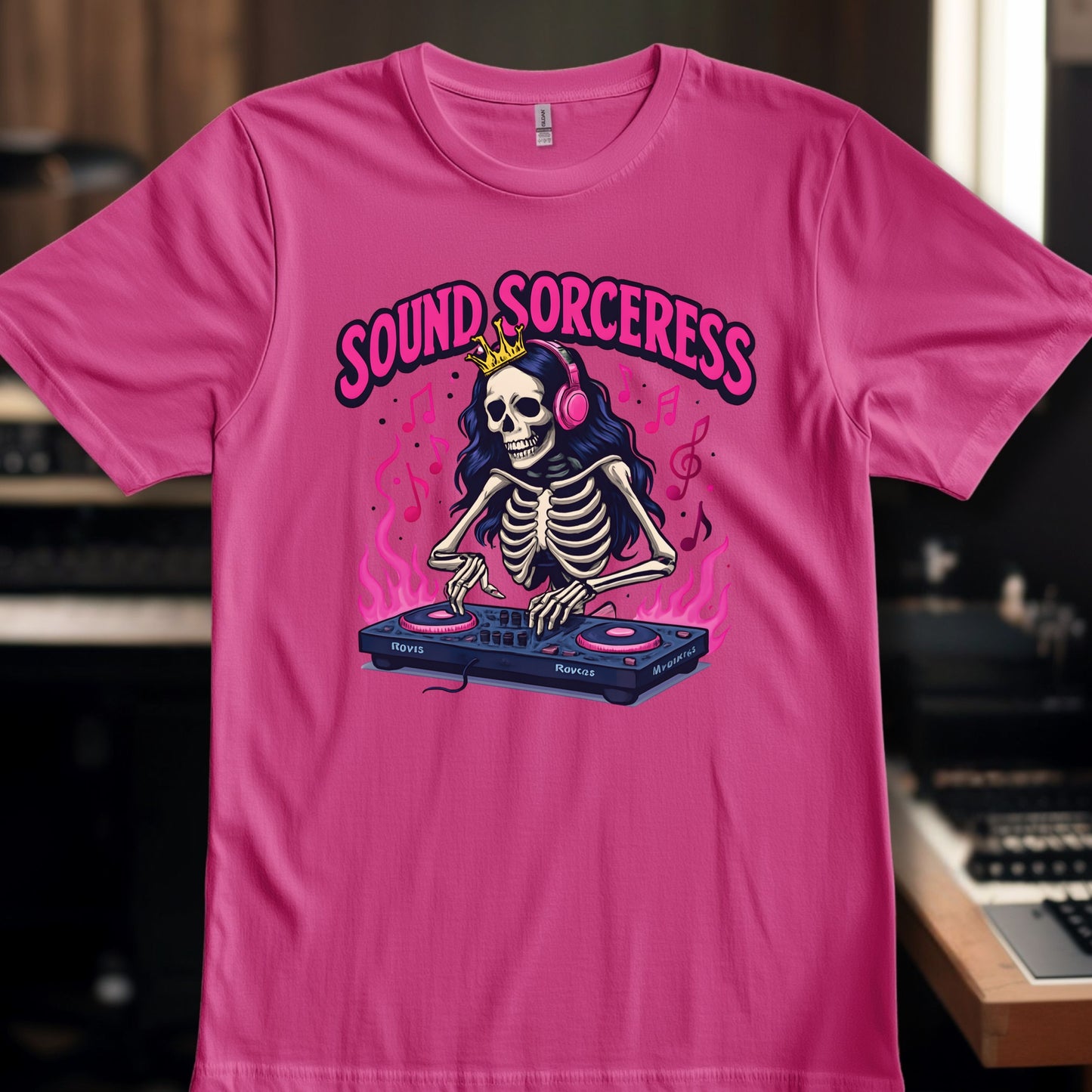 Sound Sorceress with flames