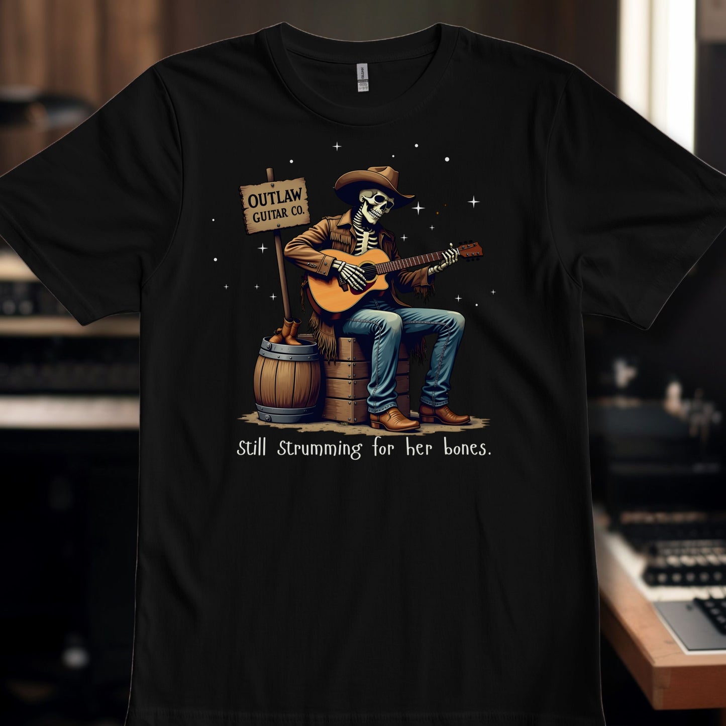 Strumming for her bones